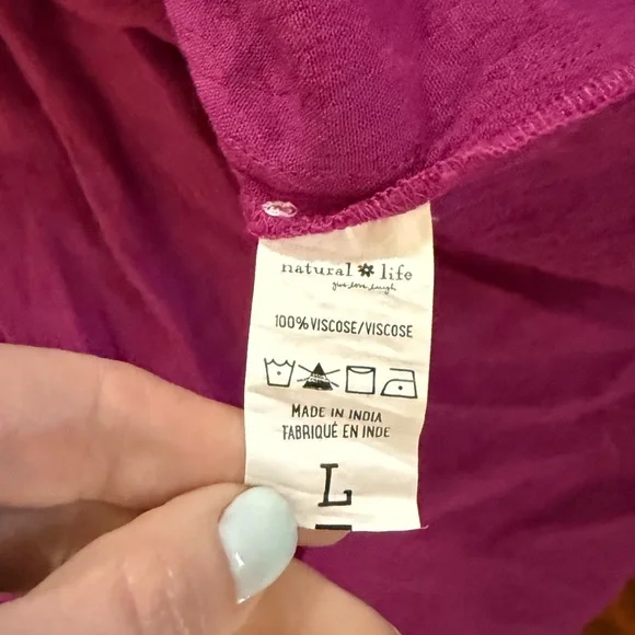 Natural Life Purple Paisley Swing Mini Dress L - Picture 3 of 5